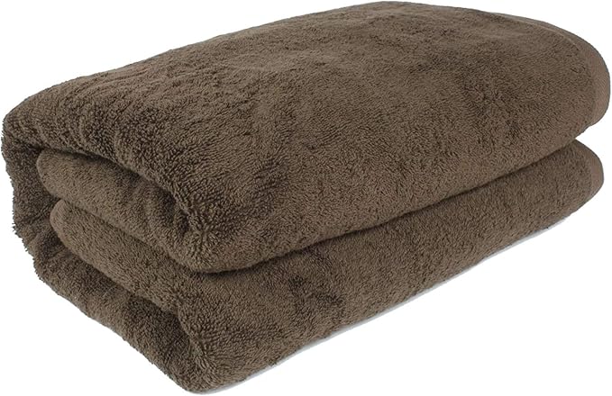 SALBAKOS 100% Turkish Cotton Extra Large Bath Sheet Set of 2 35x70 inch | Heirloom Quality | Hotel & Spa Collection | Soft, Absorbent Oversize Bath Towels | Made in Turkey (Chocolate, 2 Bath Sheets)