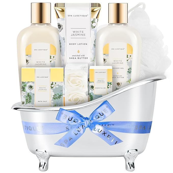 Spa Gifts for Women 8 Pcs Spa Luxetique Gift Baskets with Hand Cream Spa Gifts for Women Jasmine Gift Sets