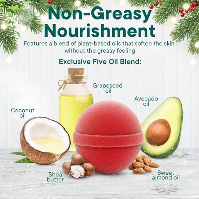 Latika Holiday Bath Bomb Box - Santa for Ultimate Relaxation and Skin Nourishment a Perfect Holiday Gift