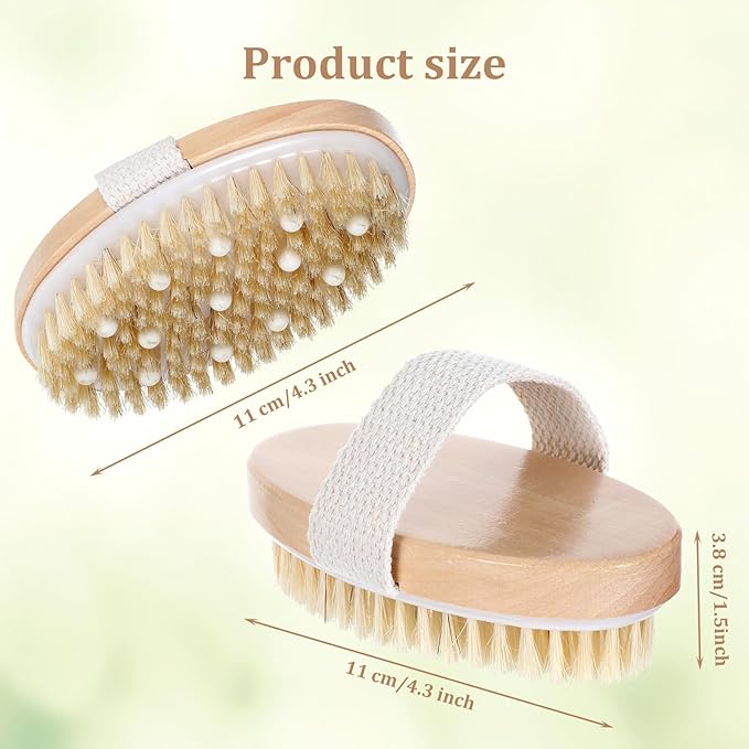 10 Pcs Dry Brushes for Body Dry Brushing Body Brush Exfoliating Brush with Massage Nodule Scrubber for Shower Bath Back Circulation Improvement Dead Skin Remove Beauty Exfoliator