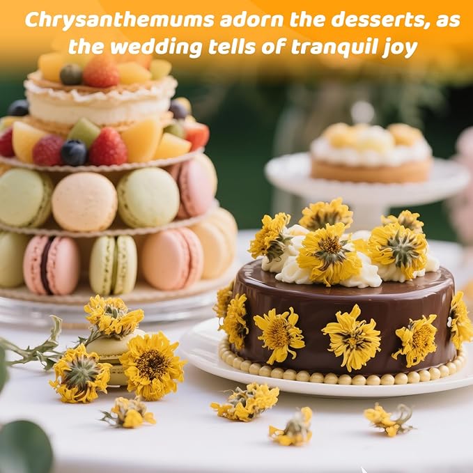 Sukh Dried Fetus Chrysanthemum - Natural Dried Flowers and Herbs Kit 3oz Bulk Bath Petals for Bar Soap,Candle,Bath Bomb Making,DIY Essential Oil Perfume