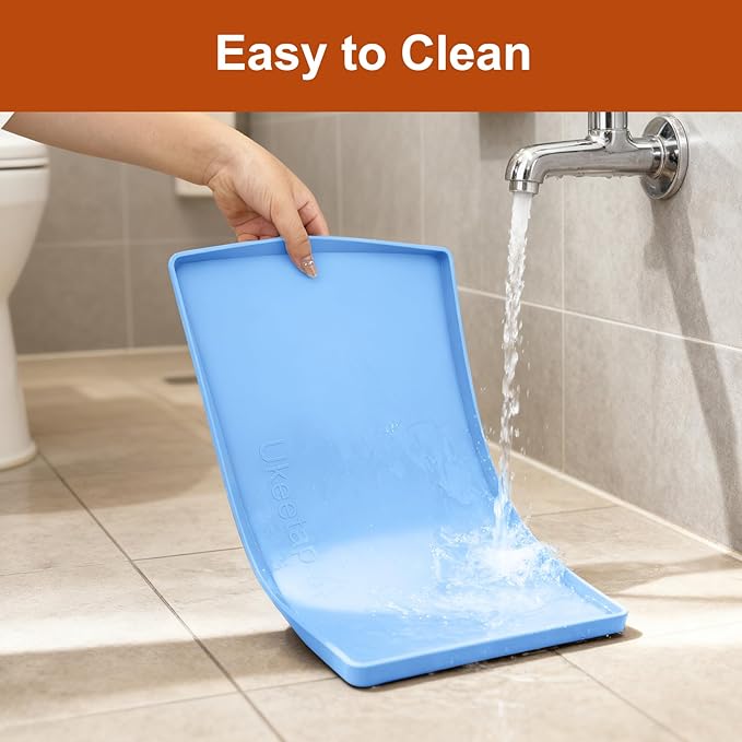 19” x 12” Heavy Duty Waterproof Silicone Mat with Raised Edge, BPA Free Non-Slip Dog & Cat Food Mat, Feeding Mat for Food and Water Bowls, Spill Proof Mat to Protect Floors, Blue