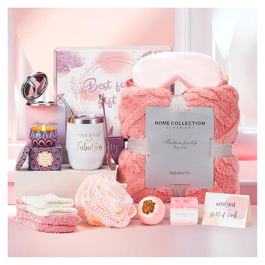 Christmas Gifts Unique for Women Get Well Soon Gifts, Self Care Baskets Bath Set Care Package Thinking of You Gifts Relaxation Gifts for Women Mom Her Friend Wife Grandma w/ Blanket