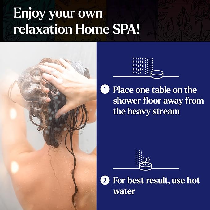 Miracle Made Lavender Aromatherapy Shower Steamers – Essential Oil Scented Shower Bombs for Relaxing, Calming Self-Care – 15 Shower Melt Tablets