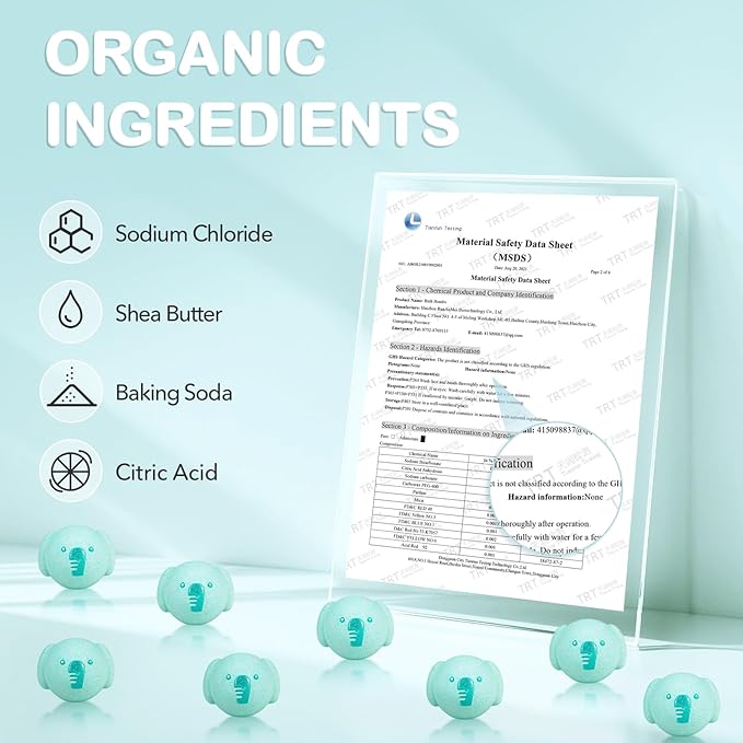 SHUCHING 14 Pcs Blue Elephant Bath Bombs with Surprise Inside, Natural and Organic Bubble Bath Fizzy Balls for Kids, Birthday Christmas Gifts Set for Boys Girls