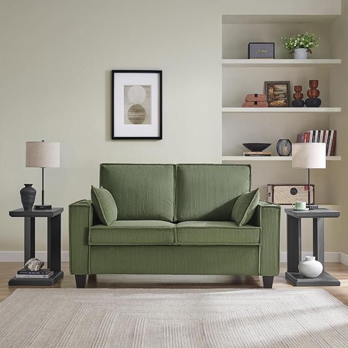 C Shaped End Table for Couch, 23.2'' High Small Side Table 2-Tier C Shaped Sofa Table for Small Narrow Spaces, Modern Nightstand for Bedroom, Living Room, Apartment, Home Office, Dark Grey