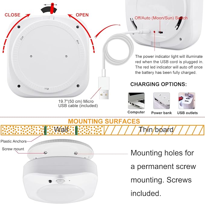 BIGMONAT LED Rechargeable Motion Sensor Shower Light, Wireless Ceiling Light with Remote and Timer, RGB for Bathroom Closet Pantry Hallway Cabinet Bedroom Hallway Laundry, 220LM