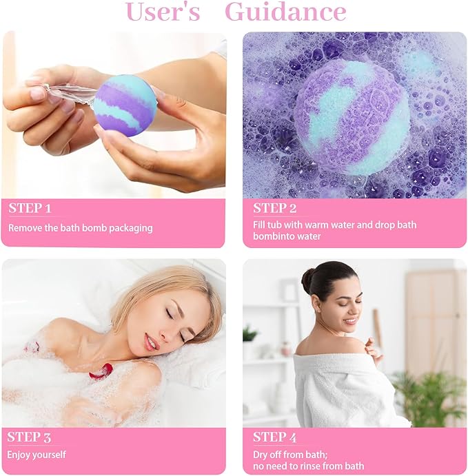 Luxury Bath Bombs Gift Set for Women, Girlfriend, Her, Girls, 12 Pcs XXL Organic Natural Lush Fizzy Shea Butter & Safe Oil Bathbombs for Skin Moisturizing, Bubble Spa Bath, Mothers Day Gift for Wife