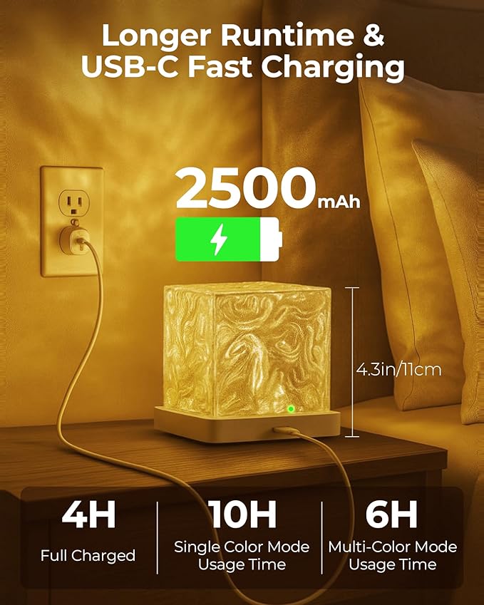 Rechargeable Shower Light No Wiring, 16 Color Ocean Wave Projector Light Cordless, Waterproof Shower Mood light with Remote, Bathtub Lights for Relaxing Spa, Water Ripple Projector for Bathroom Decor