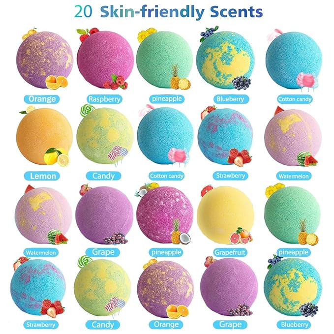 Bath Bombs for Kids with Surprise Inside for Girls Boys Toddlers, 20 Pack Organic Kids Bath Bombs with Puppy Dolls Inside, Kids Safe Handmade Bubble Bath Fizzies, Ideal Birthday Christmas Gift Set
