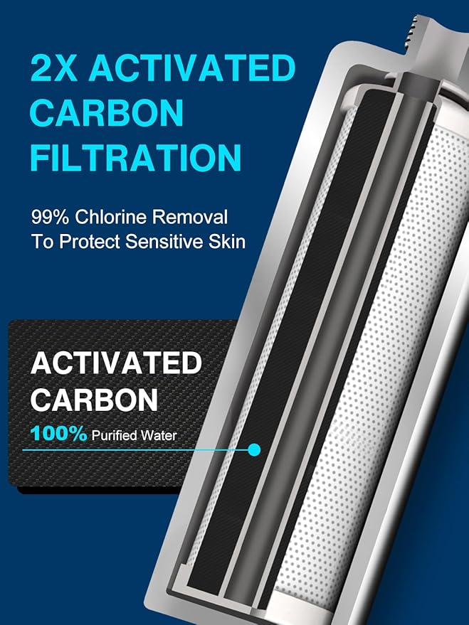 Cobbe Filtered Shower Head with Handheld - Filters Over 99% Of Chlorine - 2.0 Carbon Shower Head Filter System - Water Softener Filters Beads for Hard Water - Reduces Dry Itchy Skin, Chrome
