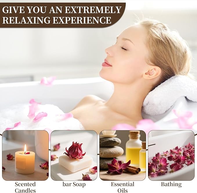 Sukh Dried Hibiscus Flowers for Crafts Bulk – 3oz Natural Air-Dried Flower Petals for Candle & Soap Making, Resin Crafts, DIY Home Decor, Wreaths, Sachets and Gift Wrapping