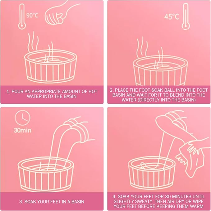 12PCS/Set Foot Bath Bombs Natural Foot Soaking Salts with 4 Lavender Jasmine Rose Chamomile Aroma for Feet Callus Dry Cracked Stubborn Feet Odor