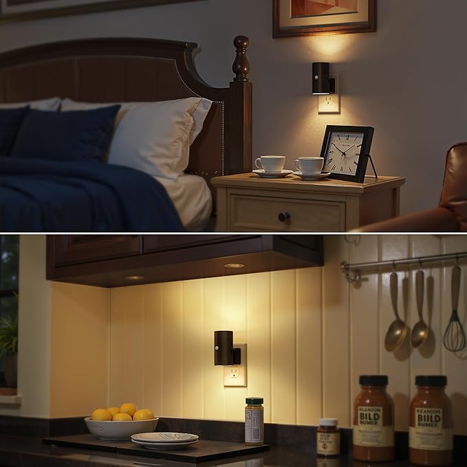Briignite Motion Sensor Night Light,2 Pack Motion Activated Plug in Night Lights, 0-100LM Dimmable Soft White 3000K, Motion Sensor Light Indoor for Bathroom Hallway Bedroom Stairway Kid Elderly Pet