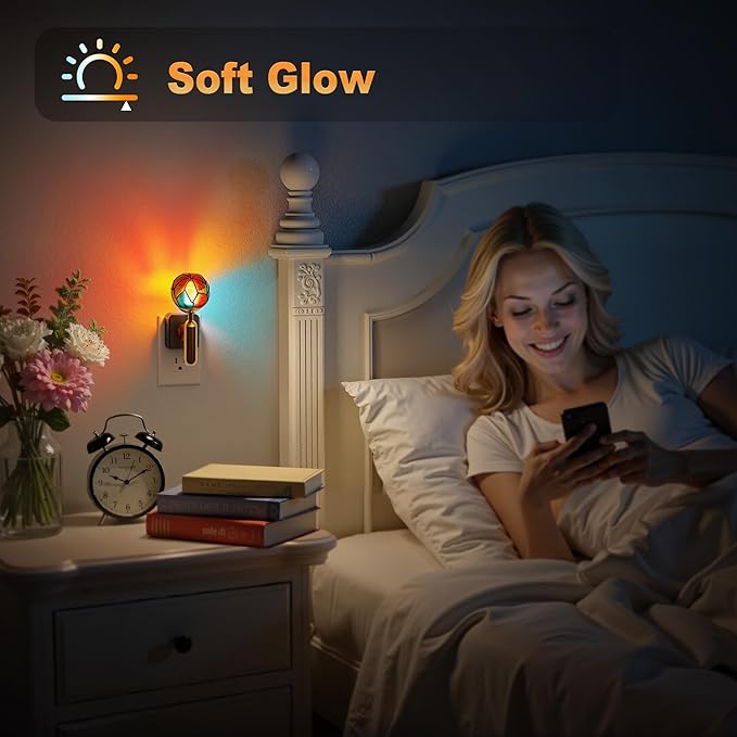 JandCase Night Light Plug in, Night Lights Plug into Wall, 3000K Soft Light LED NightLights, 0-100LM Dimmable Night Light, Built in Dusk to Dawn Sensor for Hallway Bedroom Stairway