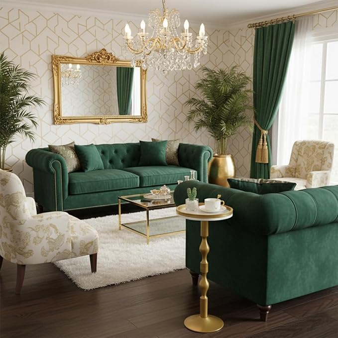 Small Round Drink Table,Pedestal Tables,Small Round Side Table for Narrow Spaces,End Table for Living Room, Bedroom, Bathroom,Balcony (White Gold)