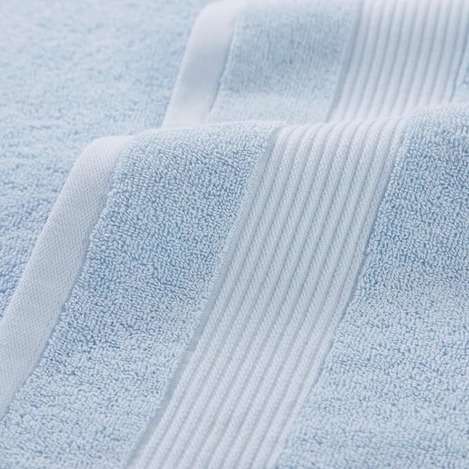 Arkwright Bath Towels Set of 4 - Super Soft 100% Cotton, 600 GSM Quick Dry & Absorbent, Luxury Bathroom Essentials for Hotels, Spa, Hosts, and Vacation Rentals, Misty Blue