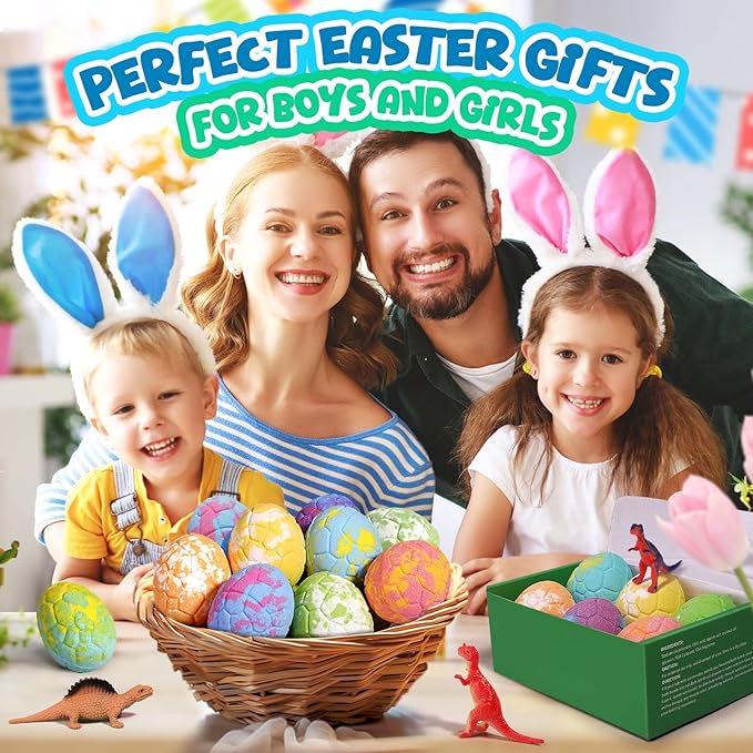 Bath Bombs for Kids with Dragon Toys Inside, Sanyi Dinosaur Toys Gifts for Kids 5-7, Dino Egg Fillers Bubble Bath Birthday Stocking Stuffers Christmas Gifts for Boys Girls Toddler