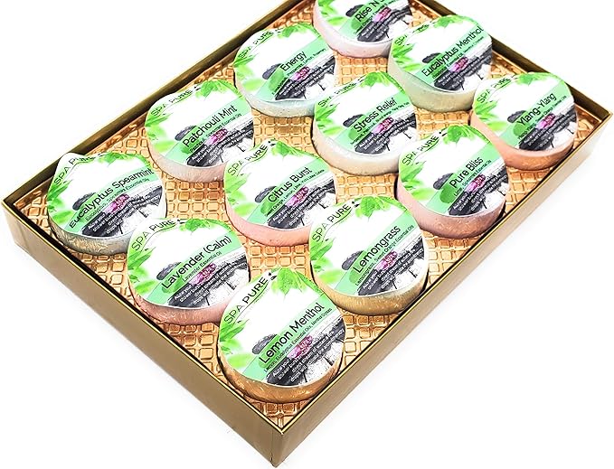 Spa Pure Shower Bombs: New SCENTS Rejuvenating Steamers Aromatherapy Tablets, Bomb, Vaporizing Steamer Soothers Bath Melt for Women, Men, Natural Organic Large Cosmetic Fizzies (12 Count) Pack of 1