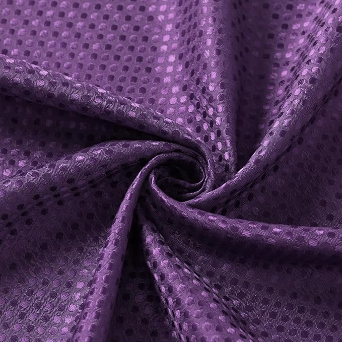 3 in 1 Stall Half Size Purple Shower Curtain Set-36 W x 72 H, Modern Waffle Waterproof Fabric and PEVA Liner Set with Stainless Steel Hooks