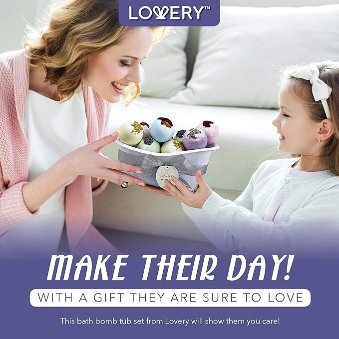 Christmas Gift Baskets for Women Holiday Gift for Teen Girls Bath Bomb Self Care Gifts for Women Spa Bath Set, White Elephant Gifts 10 Two Tone Bath Fizzies W Shea & Coco Butter Dry Flower Petals