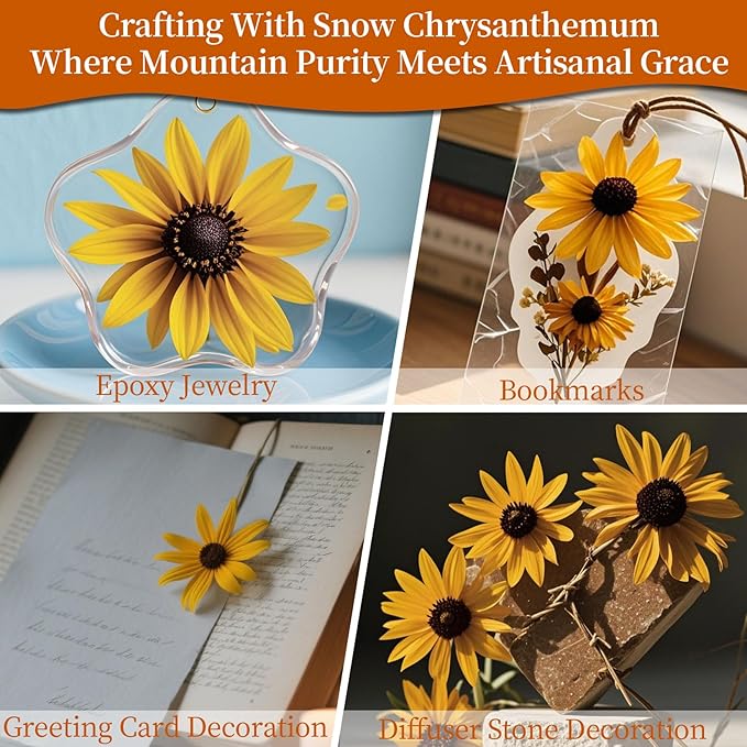 Sukh Dried Snow Chrysanthemum - Natural Dried Flowers and Herbs 3oz Bulk Chrysanthemum for Soap,Candle,Resin,Bath Balls Making and Wedding Home Party Decoration