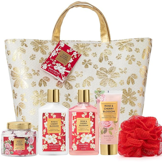 Christmas Gifts for Women - 6Pcs Rose Bath and Body Gift Set Spa Gift Sets for Women Gifts for Sisters with Travel Bag | Perfect Valentine's, Birthday Gifts, Mothers Day Gift for Mom All Occasion