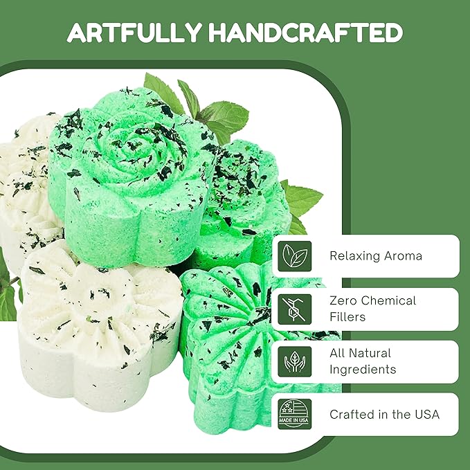 Breathe Easy Aromatherapy Shower Bombs (5PK XTRA STRENGTH) – Menthol, Peppermint, Rosemary Essential Oils – Ease Sinus, Colds, Cough, Congestion – Spa Christmas Gift (No Shower Bomb Bag)