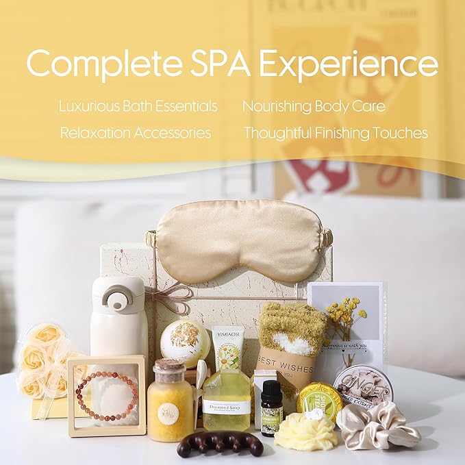 Sea Team 16-Pack Relaxing SPA Gift Set for Women, Shower Kit with Bath Bomb, Bath Salt, Handmade Soap, Cream, Essential oil, Gift Box Included, Chamomile