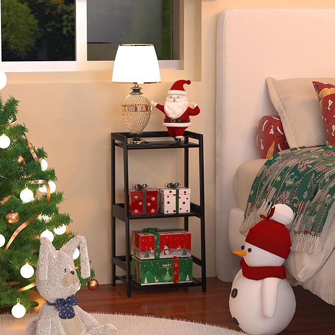 3 Tier Bamboo Bathroom Shelves, Ladder Shelf for Storage, Rustic Home Organizer, Space-Saving Design, Stylish Display Nightstand, Stylish Storage Solution for Home, Living Room, Kitchen