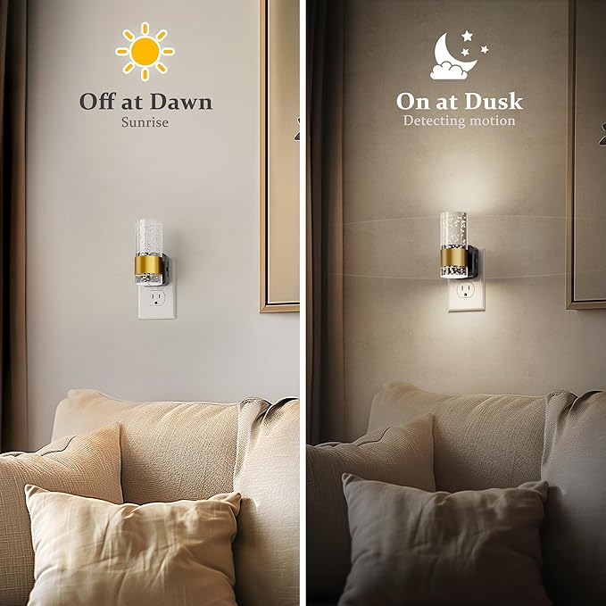 JandCase Night Light, Night Lights Plug into Wall, Dimmable LED Night Light with Adjustable Brightness, Automatic Night Lights Plug in with Auto Light Sensor, 5000K for Bathroom Hallway Decor-1 Pack