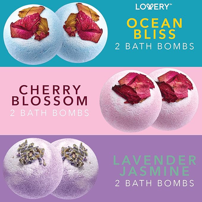 Christmas Gift Baskets for Women Holiday Gift for Teen Girls Bath Bomb Self Care Gifts for Women Spa Bath Set, White Elephant Gifts 10 Two Tone Bath Fizzies W Shea & Coco Butter Dry Flower Petals