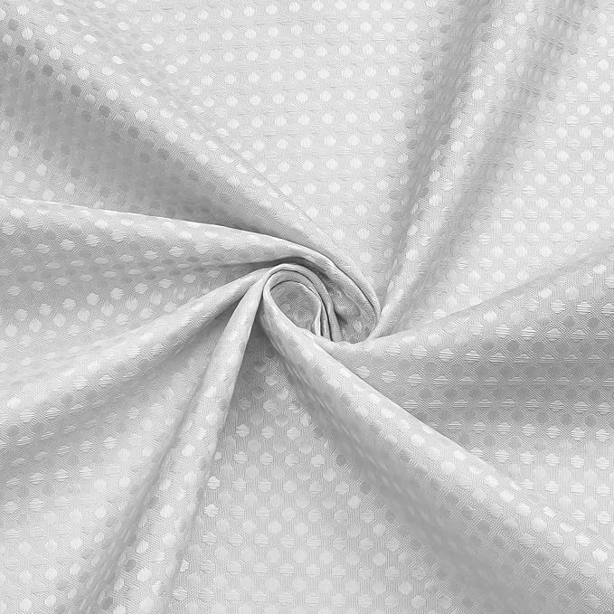 3 in 1 Extra Long Light Grey Shower Curtain Set-72 W x 84 H, Modern Waffle and PEVA Liner Set with 12 Stainless Steel Hooks, Waterproof Fabric for Bathroom