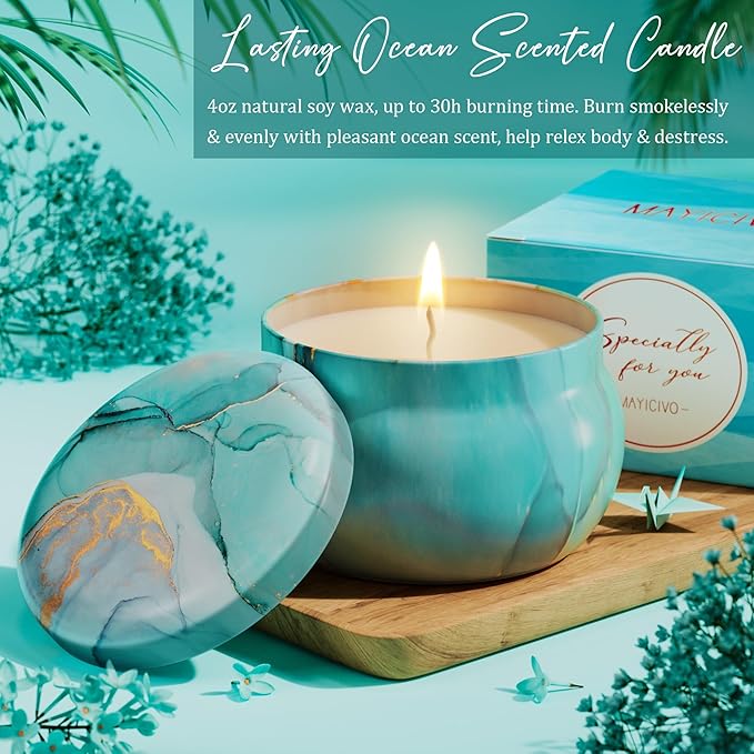 Birthday Gifts for Women Friendship, Ocean Relaxing Spa Gifts Basket for Women Self Care Gifts, Thank You Gifts Bath Set Mothers Day Gifts for Mom Her Best Friend Wife Sister Coworker Nurse Teacher
