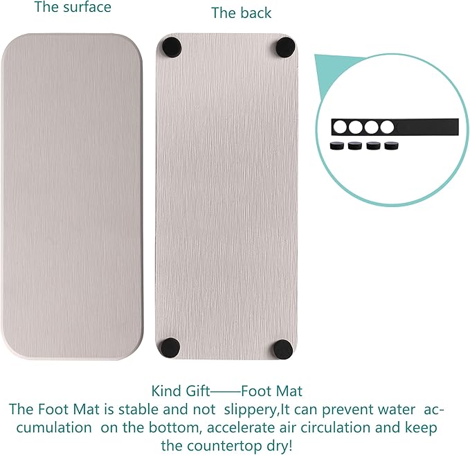 2 Pcs Water Absorbing Stone Trays, Kitchen/Bathroom Sink Soap Dish, Diatomite Tray Used for Hand Soap & Cosmetic Bottles in The Modern Home, 4" W x 9" L, White