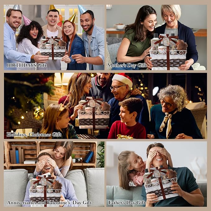 Coconut Almond spa kit, Bath and Body Gift Basket Christmas Gifts for Women & Men Spa Gift Basket,16 Pcs Bath Gift Set With Fragrant Lotion, Home Spa Luxurious Bath Body Oil, Diffuser & More