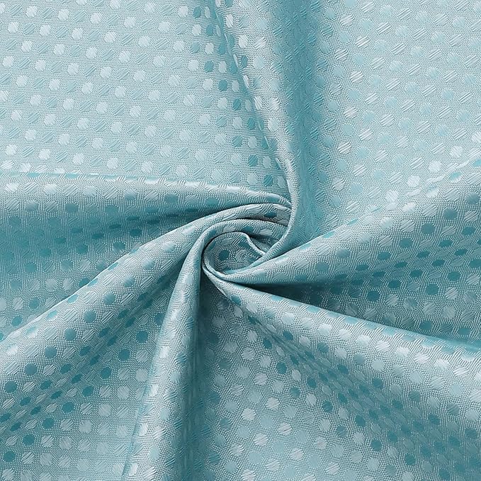 3 in 1 Stall Half Size Shower Curtain Set-36 W x 72 H, Teal Blue Waffle Waterproof Fabric and PEVA Liner Set with Stainless Steel Hooks