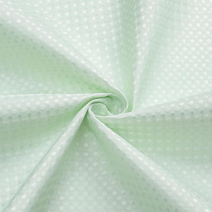 3 in 1 Extra Long Mint Green Shower Curtain Set-72 W x 84 H, Modern Waffle and PEVA Liner Set with 12 Stainless Steel Hooks, Waterproof Fabric for Bathroom