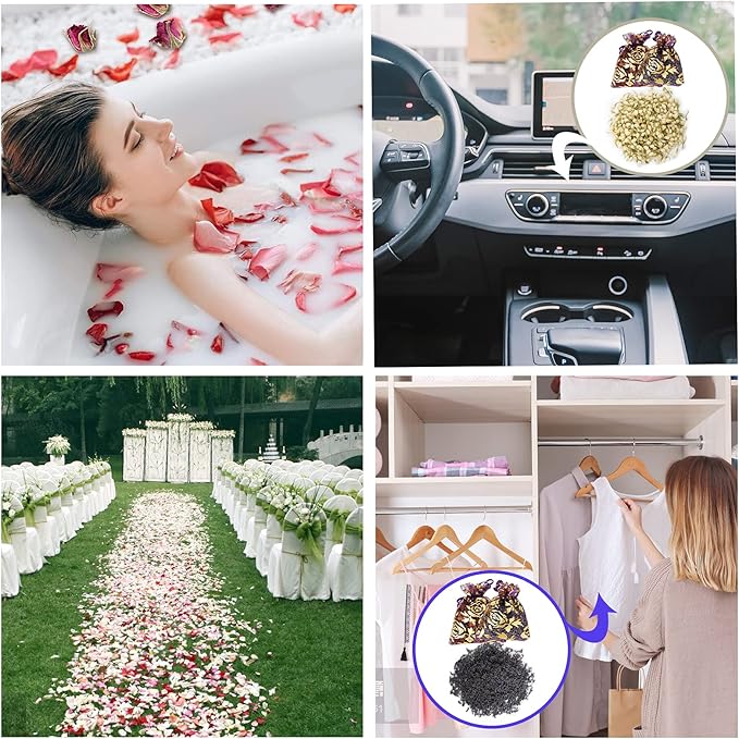 30 Bags Dried Flowers,100% Natural Dried Flowers Herbs Kit for Soap Making, DIY Candle Making,Bath - Include Rose Petals,Lavender,Don't Forget Me,Lilium,Jasmine,Rosebudsand More