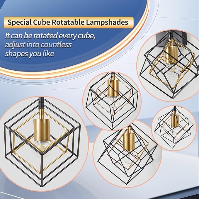 Bathroom Vanity Light with 2 Bulbs Bathroom Light Fixtures Over Mirror with 2 Rotatable Cube Shades Modern Wall Mounted Matte Black