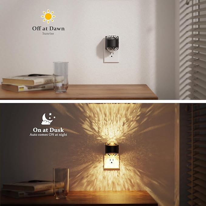 JandCase Night Lights Plug into Wall, Star Projector Night Light, 3CCT Automatic Galaxy Nightlight Plug in with Light Sensor for Bathroom Hallway Room Decor