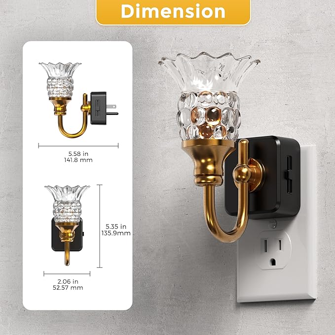 L LOHAS LED Night Lights Plug into Wall, 3000K Soft White LED Floral Night Light with Auto Sensor, 0-100lm Adjustable Brightness Plug in Nightlight, for Hallway Bedroom Stairway Gift