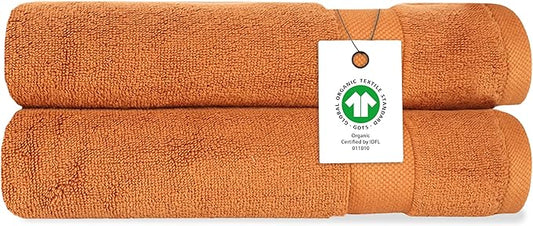 Delara Organic Cotton Luxuriously Plush Hand Towel Pack of 2 | GOTS & OEKO-TEX Certified | Premium Hotel Quality Towels | Feather Touch Technology|650 GSM Long Staple|Soft, Quick Dry & Ultra-Absorbent