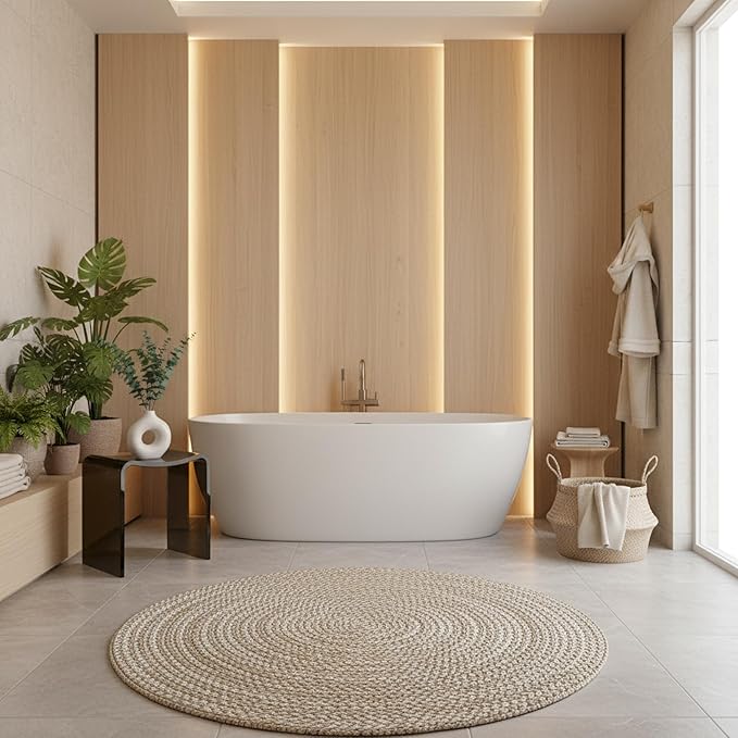 CASAINC Solid Surface Bathroom Stool Resin Shower Stool for Inside Shower Modern Transparent Black Waterproof Shower Bench with 400 lb Load Capacity, No Assembly