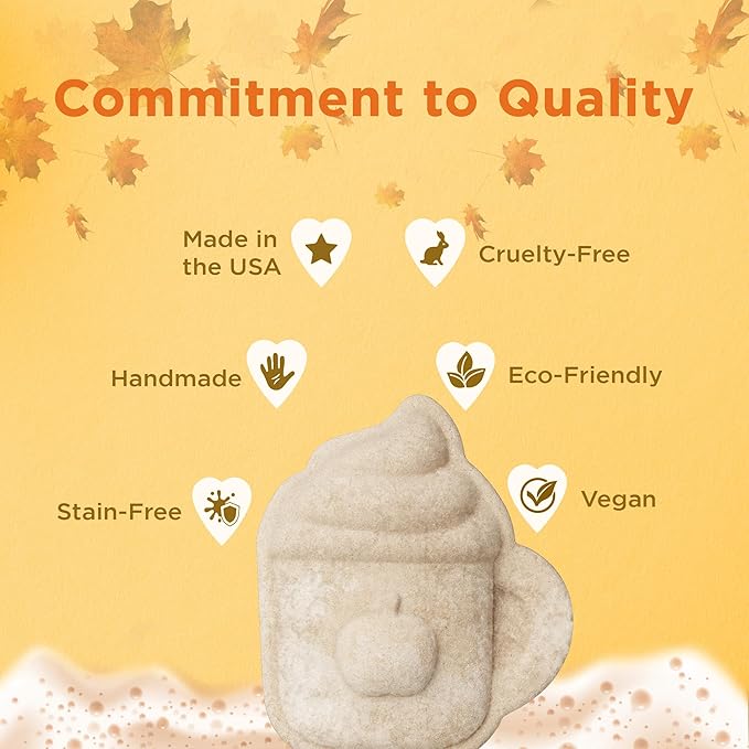 Pumpkin Spice Latte Bath Bomb for Women & Girls – Luxury Fall Bath Bombs (Giftable Packaging) - Natural & Relaxing Fall Gift - Vanilla, Cinnamon & Pumpkin Scented - Holiday Gift for Women