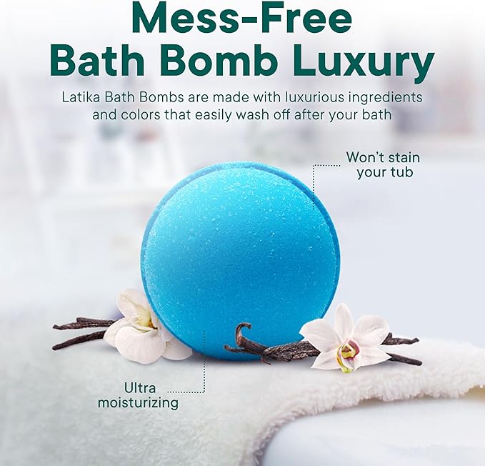 Latika Classic Bath Bomb Unicorn - Tahitian Vanilla, Candied Tonka Bean and Spun Strawberry Sugar for Skin Nourishment