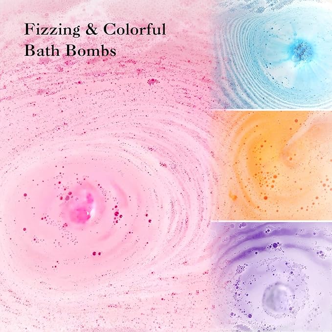 Bath Bombs for Kids with Surprise Inside, 9 Heart Imprint Kids Bath Bombs for Girls, Toddler Bath Bomb with Bracelets Inside, 3 4 5 6 7 8 Year Old Girl Birthday Gifts Christmas Stocking Stuffers