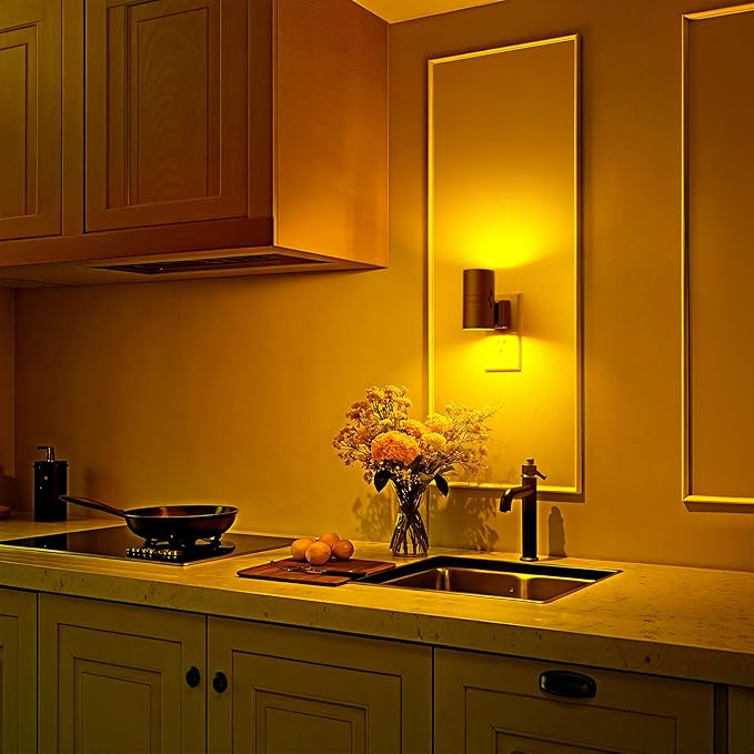 Briignite Night Lights Plug into Wall, 2 Pack 11-Color Changing Night Light with 1 Remote Control, 3000K+6000K+RGB LED Nightlight for Kids with Light Sensor, 0-100 LM Adjustable for Bedroom, Stairway