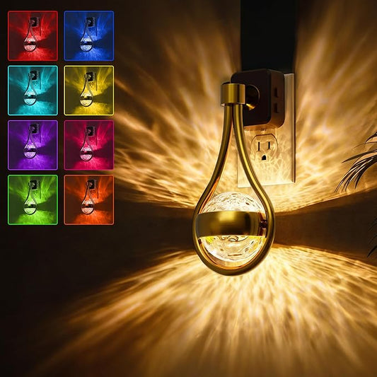 L LOHAS LED Night Lights Plug Into Wall: Star Projector RGB Night Light with 10 Color Change, Dusk to Dawn Sensor, 330°Rotating Globe Night Light for Bedroom, Hallway, Home Decor, Gaming Room