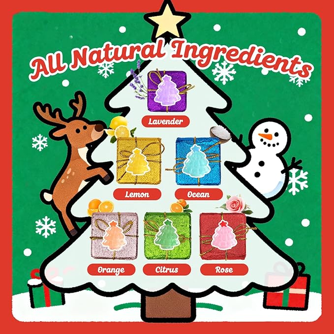 Christmas Bath Bombs with Surprise Toys Inside: 6 Pack Handmade Gifts Bath Bomb Set for Women Relaxing Bubble Bathbombs Scented Gift Stocking Stuffers Holiday Birthday for Men Kids Girls Girlfriend